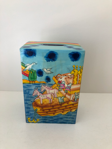 Noah's Ark Rectangular Tzedakah Box -