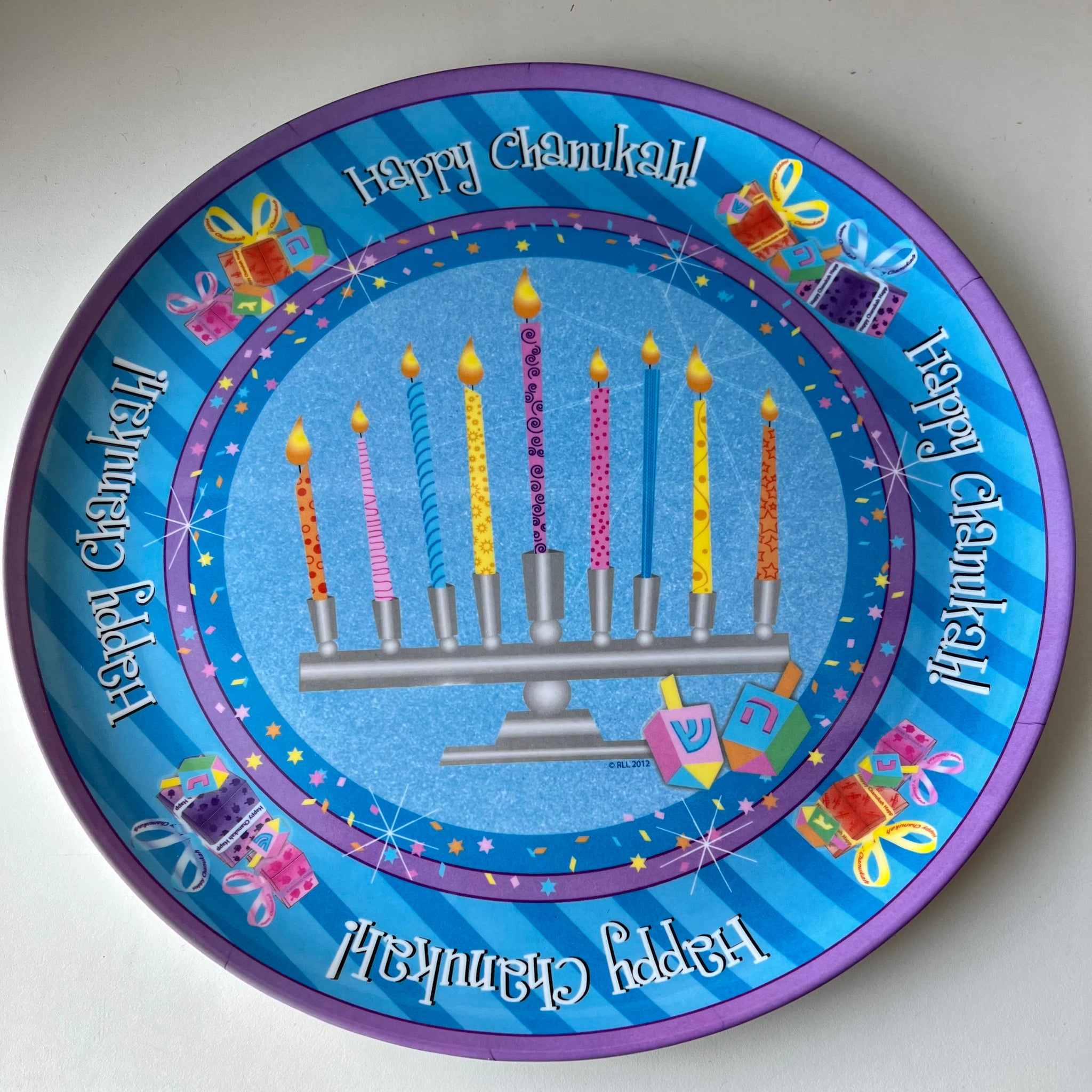 Chanukkah Sparkle Melamine Round Serving Tray