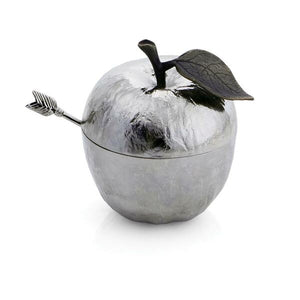 Silver Apple Honey Pot with Spoon - Michael Aram